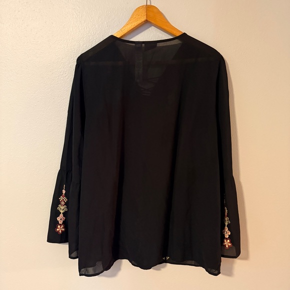 Chico's Black Blouse with Colorful Embroidery - Picture 5 of 6
